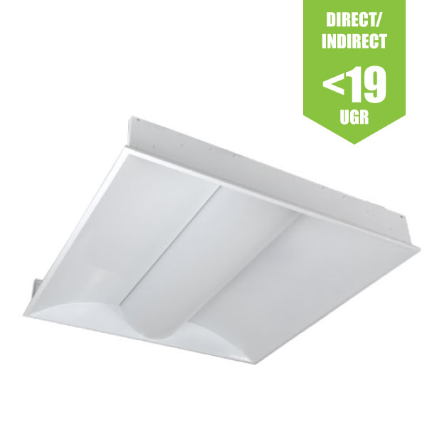 595mm x 595mm Direct/Indirect Luminaire - 36W 3,800lm - Low Glare High Uniformity Commercal Office LED Luminaire