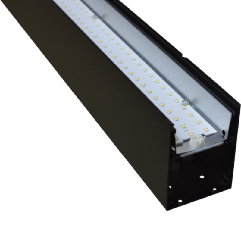 4000K Cool White 1128mm Office Light Surface or Suspended LED Linear Light Black Finish Tridonic Boards Fixed Output Non Dimmable