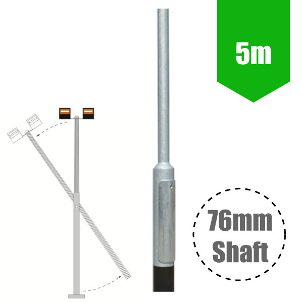 MidHinged Lighting Column 5m Steel Galvanised Tubular Lamp Post