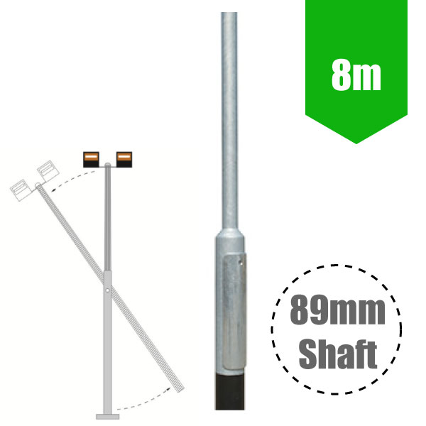 MidHinged Lighting Column 8m Steel Galvanised Tubular Lamp Post