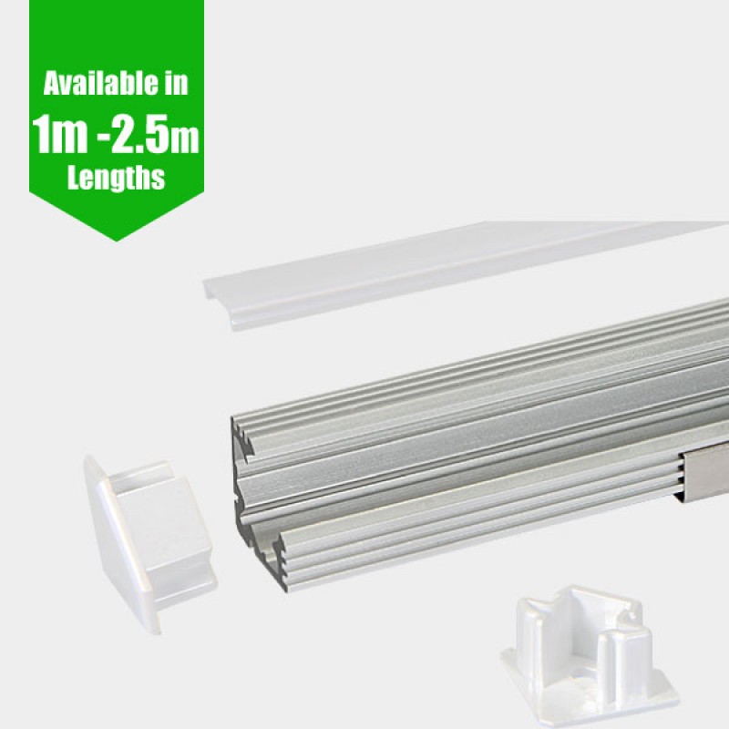 2m 45 DEGREES CORNER CHANNELS FOR LED STRIPS aluminium profile light diffuser 