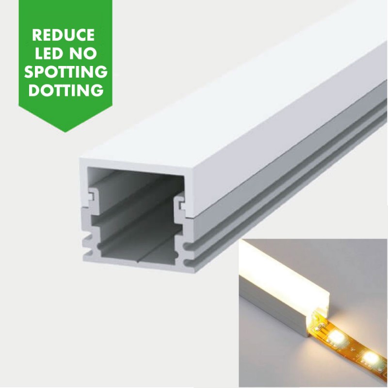 2m RECESS CHANNELS FOR LED STRIPS aluminium cover endcap profile light diffuser 