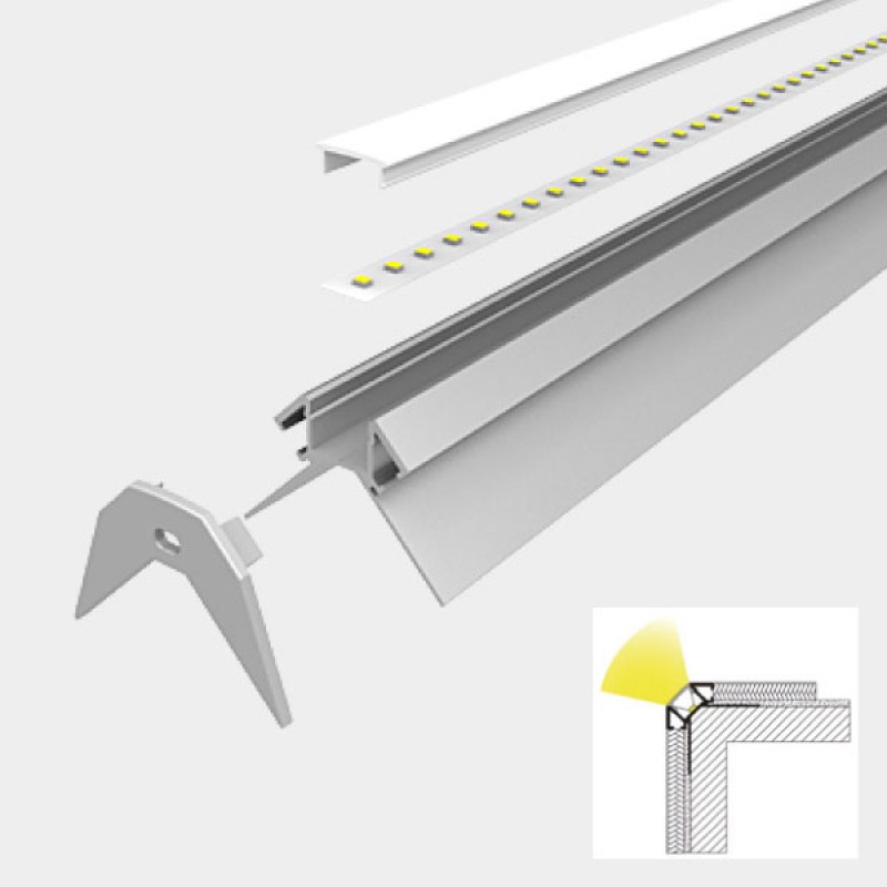 Recessed Tile Outer Corner LED Profile for LED Strip Aluminium LED