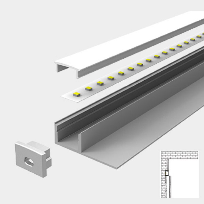 Recessed Tile Edge LED Profile for LED Strip Aluminium LED Channel c