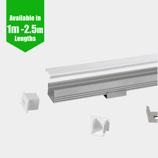 SQUARE Aluminium Channel / Profile for LED Strip series - c/w Frosted ...