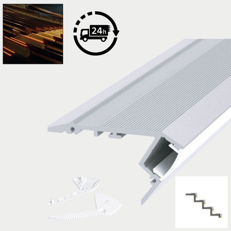 Led Profile Step Extrusion Stair Nosing Downlight For Led Strip
