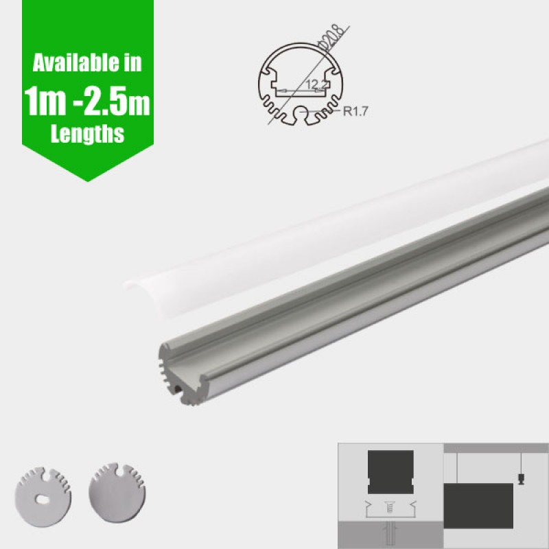 Suspended Round Aluminium Channel (Round Diffuser) / Profile for LED ...